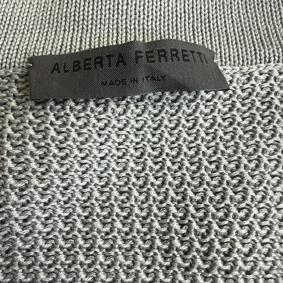 Alberta Ferretti Made in Italy Gray Knit Cardigan Sweater - Picture 2 of 7